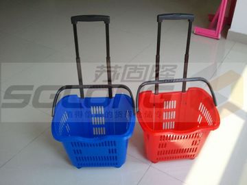 Chiny Składany koszyk na zakupy w kolorze żółto-zielonym Solidny dowód na poślizg dla sklepu detalicznego dostawca